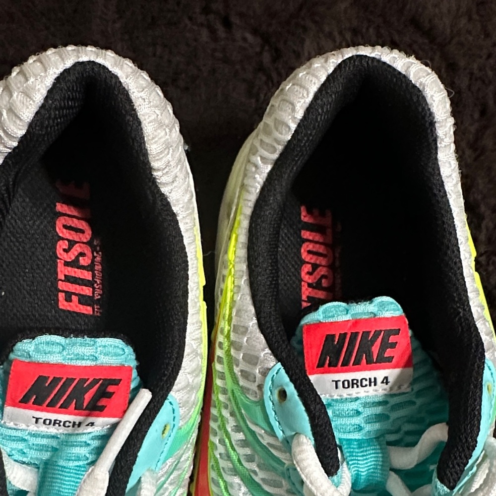 Nike Women’s Torch 4 Sneakers - Turquoise , Orange, and Yellow - Picture 5 of 6